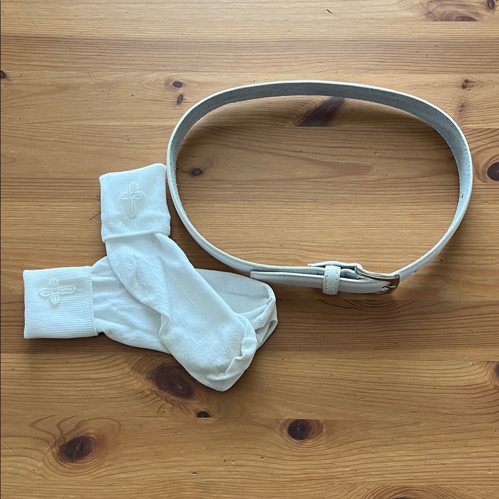 White Belt and Socks Set FIRST COMMUNION ACCESSORIES